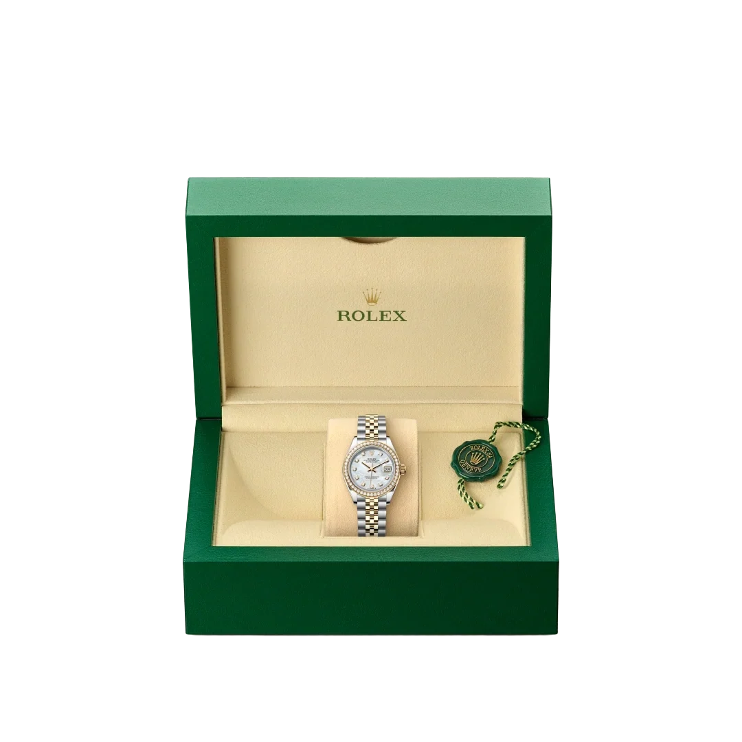 Lady-Datejust 28mm 279383RBR-0019 Oystersteel Mother of Pearl Diamond Dial Diamond Bezel Jubilee