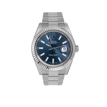 Datejust 116334 Fluted Bezel Watch 41mm Blue Index Dial