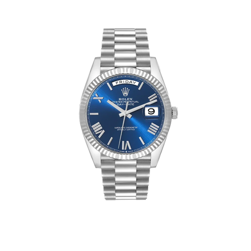 President Day-Date 40mm Blue Dial Platinum Mens Watch 228236