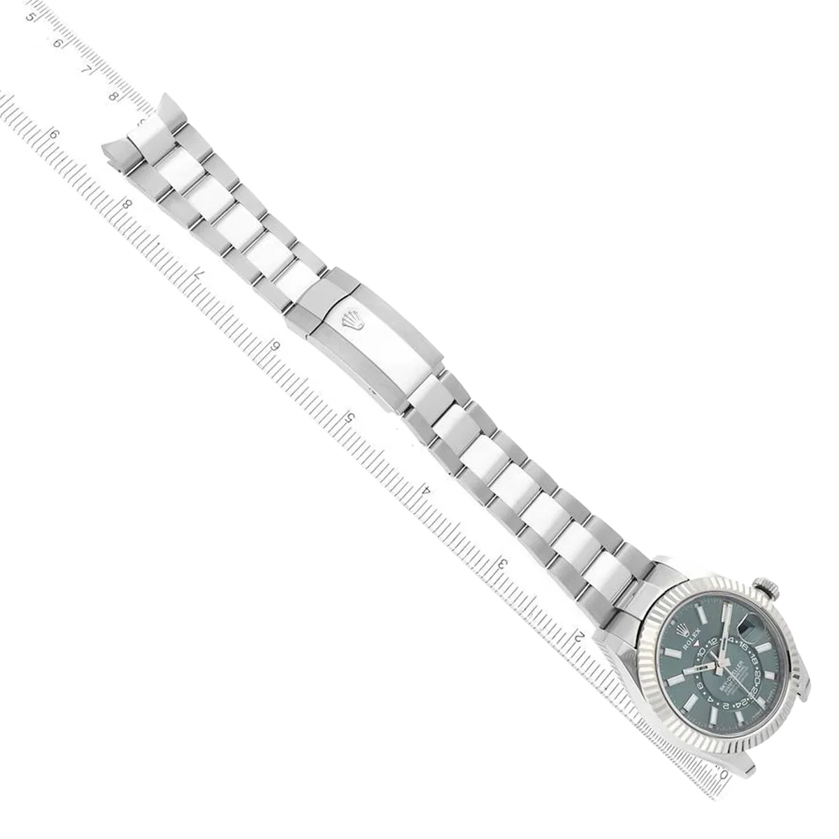 Sky-Dweller 42mm Steel White Gold Green Dial Mens Watch 336934