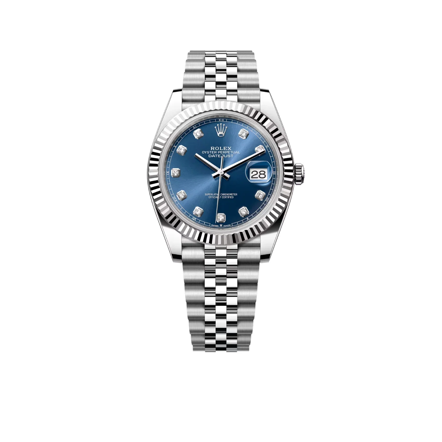 Datejust 36mm Steel & White Gold Blue Dial Diamonds m126334-0016
