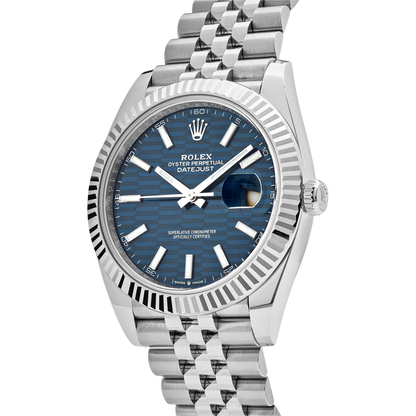 Datejust 41mm 126334 Stainless Steel Fluted Motif Blue Dial Jubilee