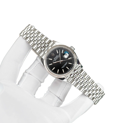 Datejust 41mm Steel White Gold Black Dial Mens Watch m126334-0018