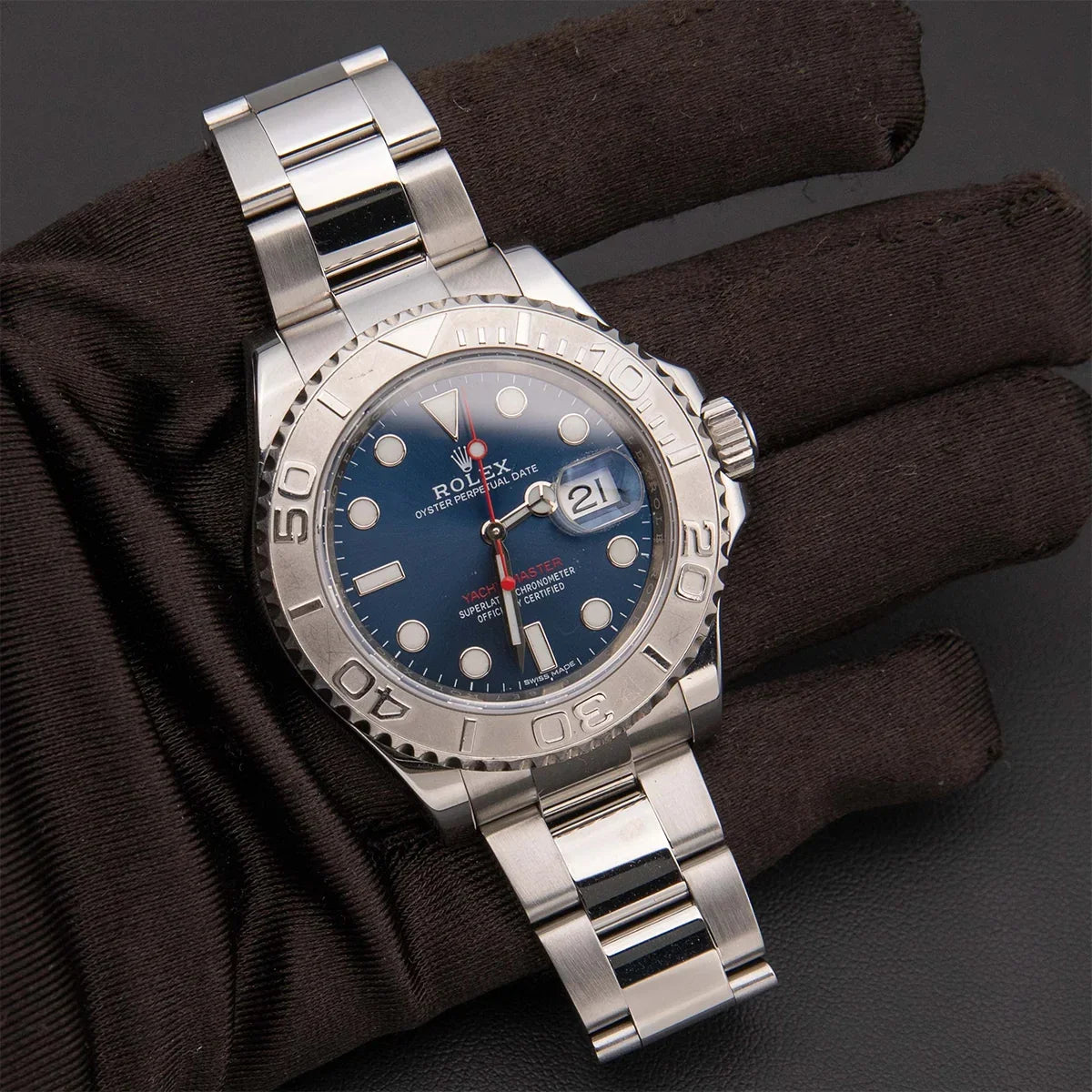 Yacht-Master 116622 Rolesium Watch 40mm Blue Dial