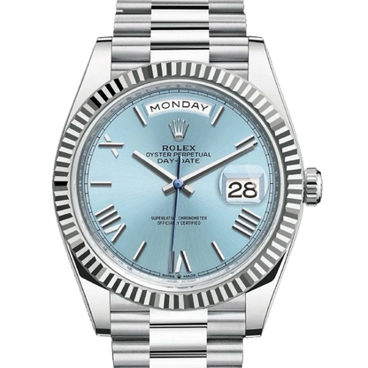 President Day-Date 40mm Ice Blue Dial Platinum Mens Watch 228236
