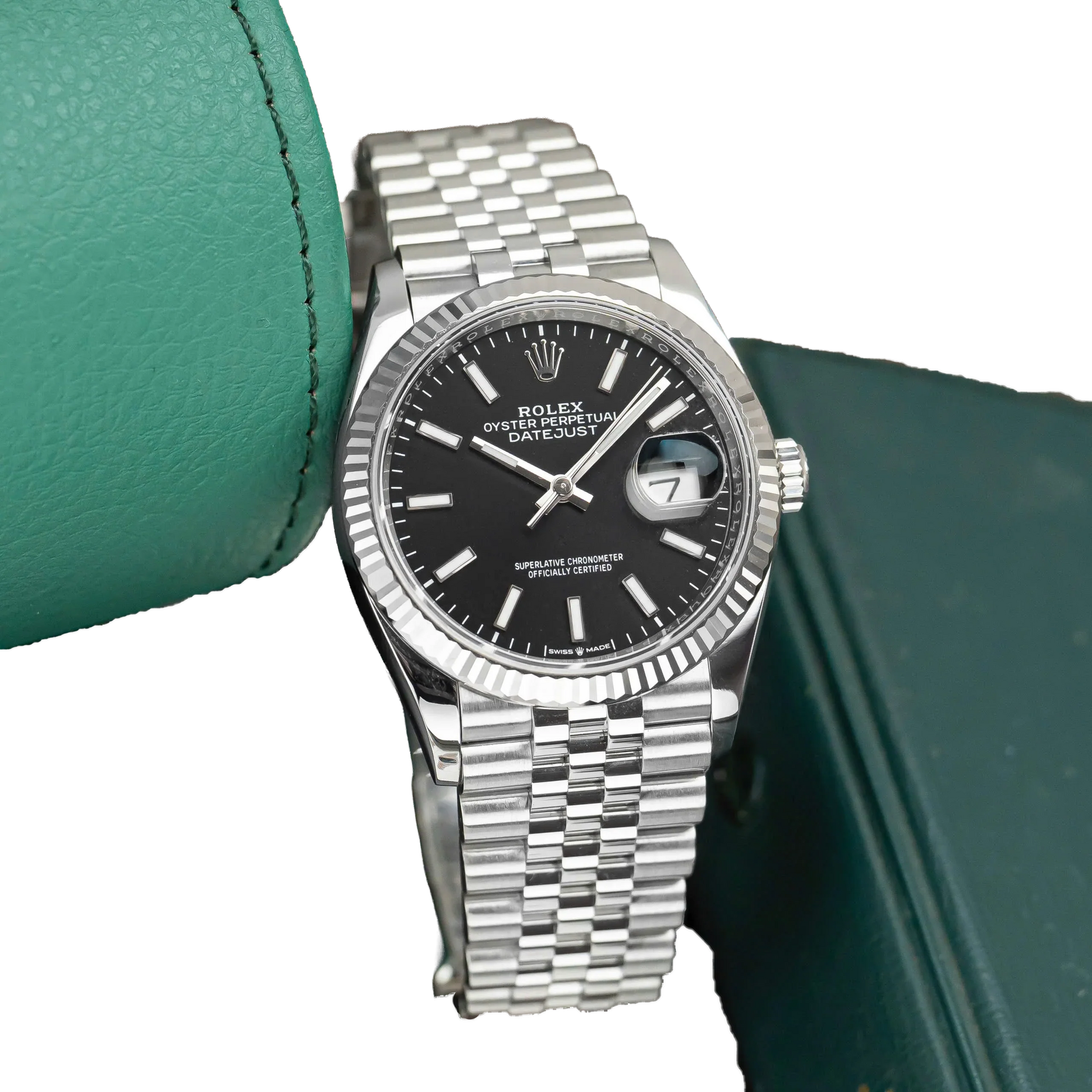 Datejust 41mm Steel White Gold Black Dial Mens Watch m126334-0018