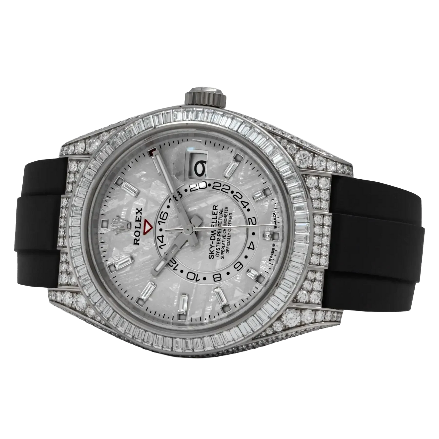 Sky-Dweller 42mm 18K White Gold Meteorite Dial Diamond Watch 326259TBR