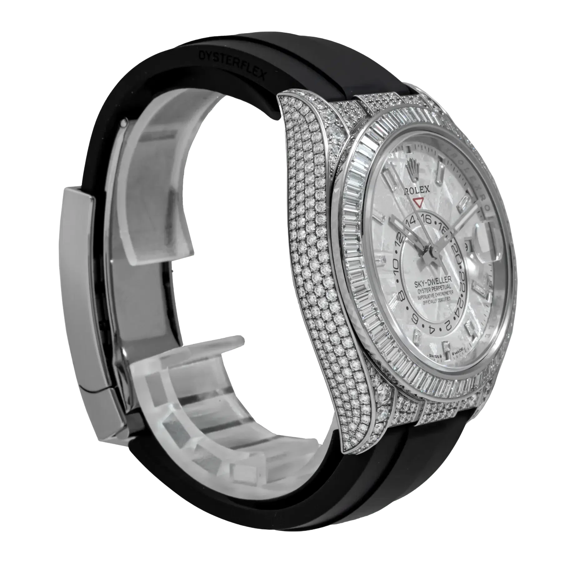 Sky-Dweller 42mm 18K White Gold Meteorite Dial Diamond Watch 326259TBR