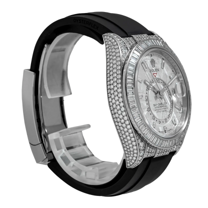 Sky-Dweller 42mm 18K White Gold Meteorite Dial Diamond Watch 326259TBR