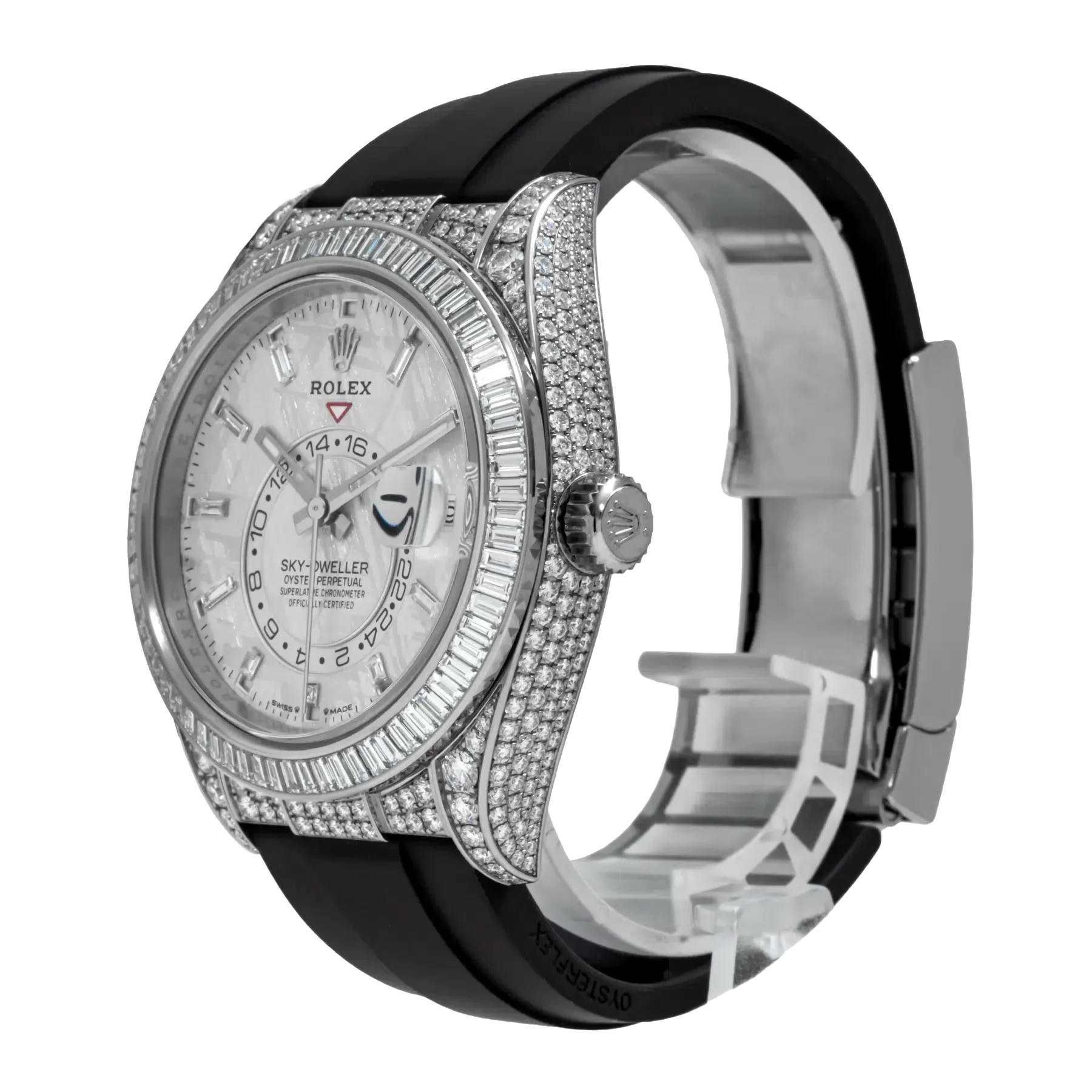 Sky-Dweller 42mm 18K White Gold Meteorite Dial Diamond Watch 326259TBR