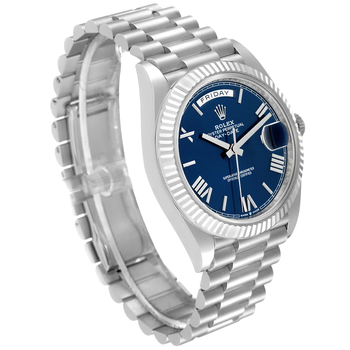 President Day-Date 40mm Blue Dial Platinum Mens Watch 228236