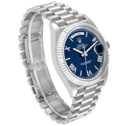 President Day-Date 40mm Blue Dial Platinum Mens Watch 228236
