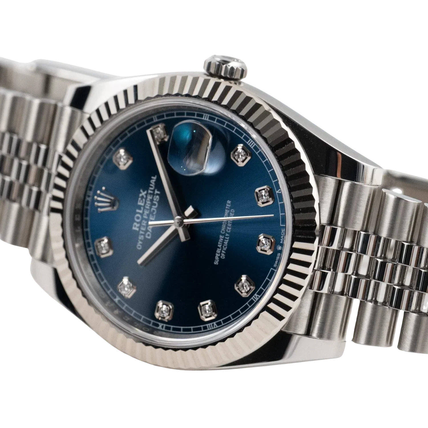 Datejust 36mm Steel & White Gold Blue Dial Diamonds m126334-0016