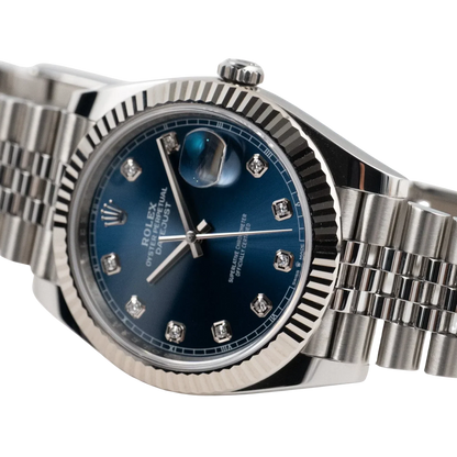 Datejust 36mm Steel & White Gold Blue Dial Diamonds m126334-0016