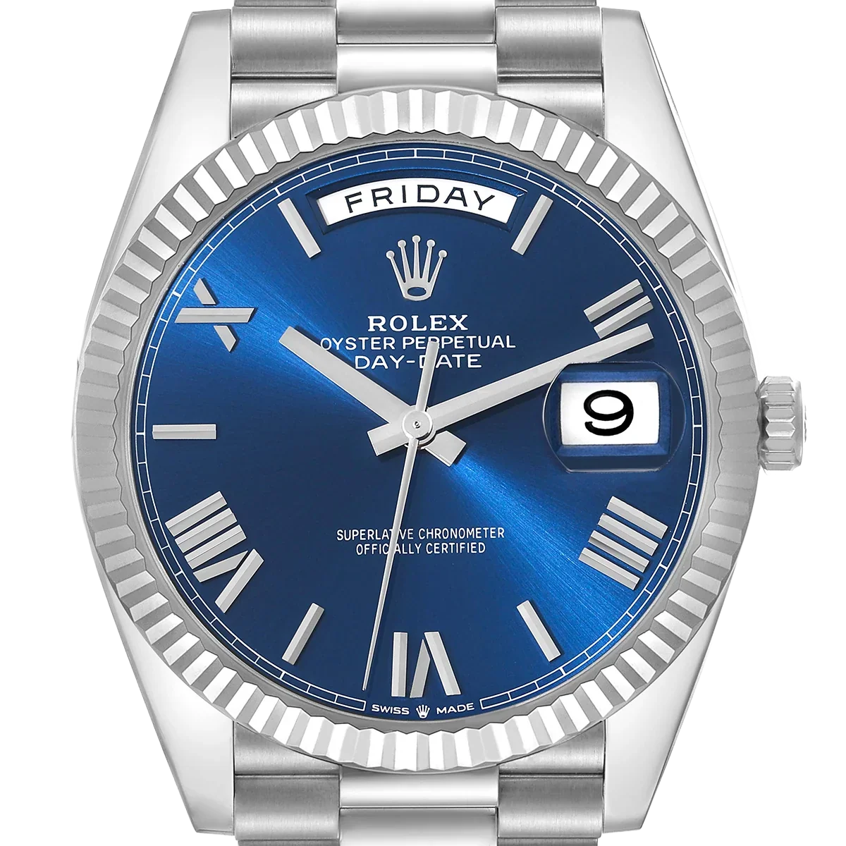 President Day-Date 40mm Blue Dial Platinum Mens Watch 228236