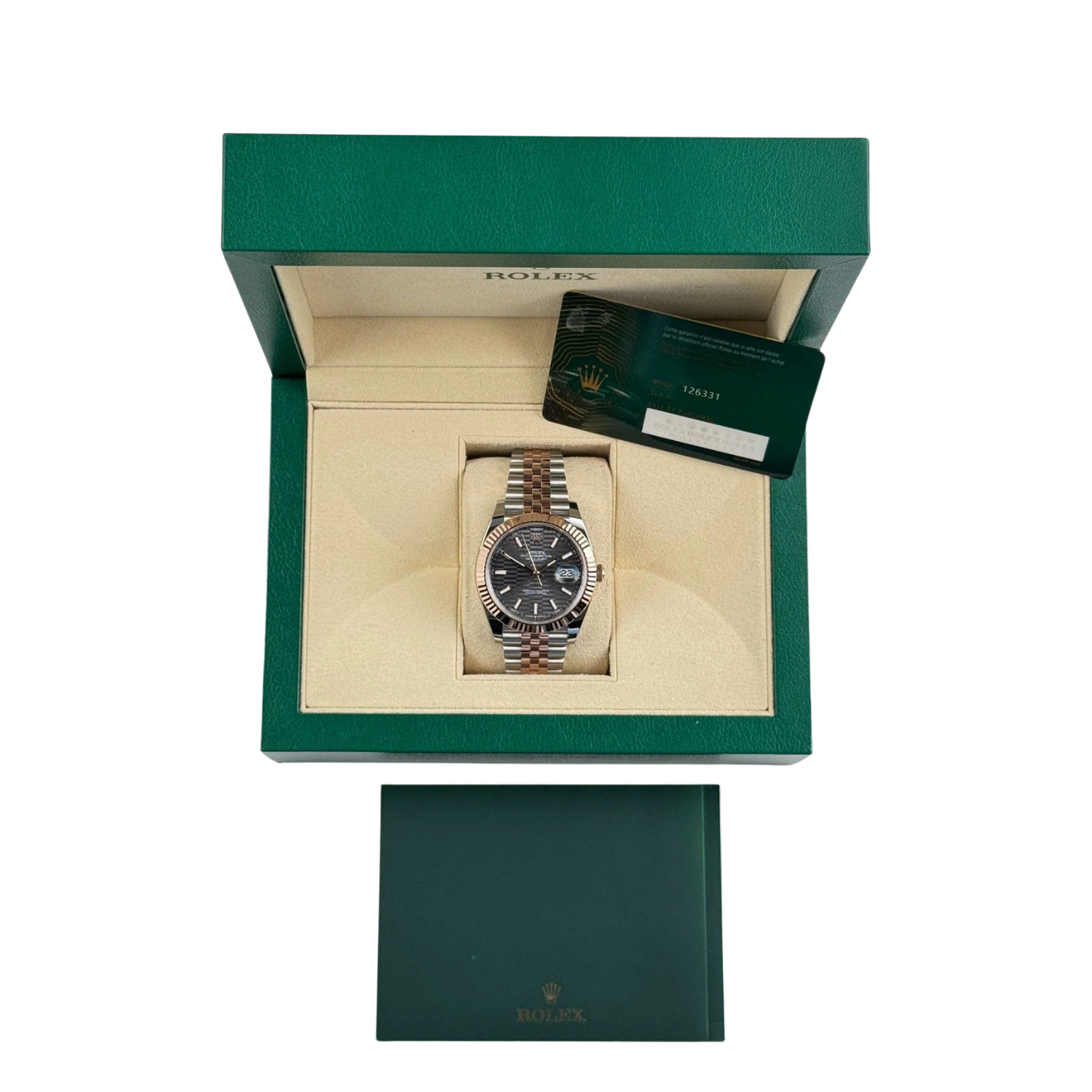 Datejust 41 126331 Rose Gold Stainless Steel Grey Motif Dial Jubilee