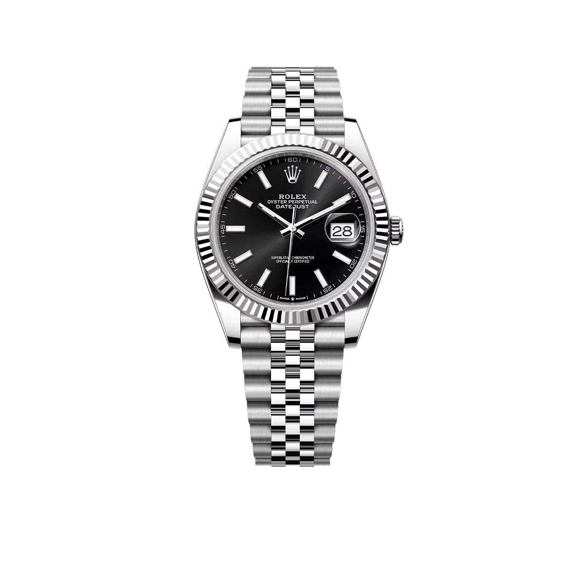 Datejust 41mm Steel White Gold Black Dial Mens Watch m126334-0018
