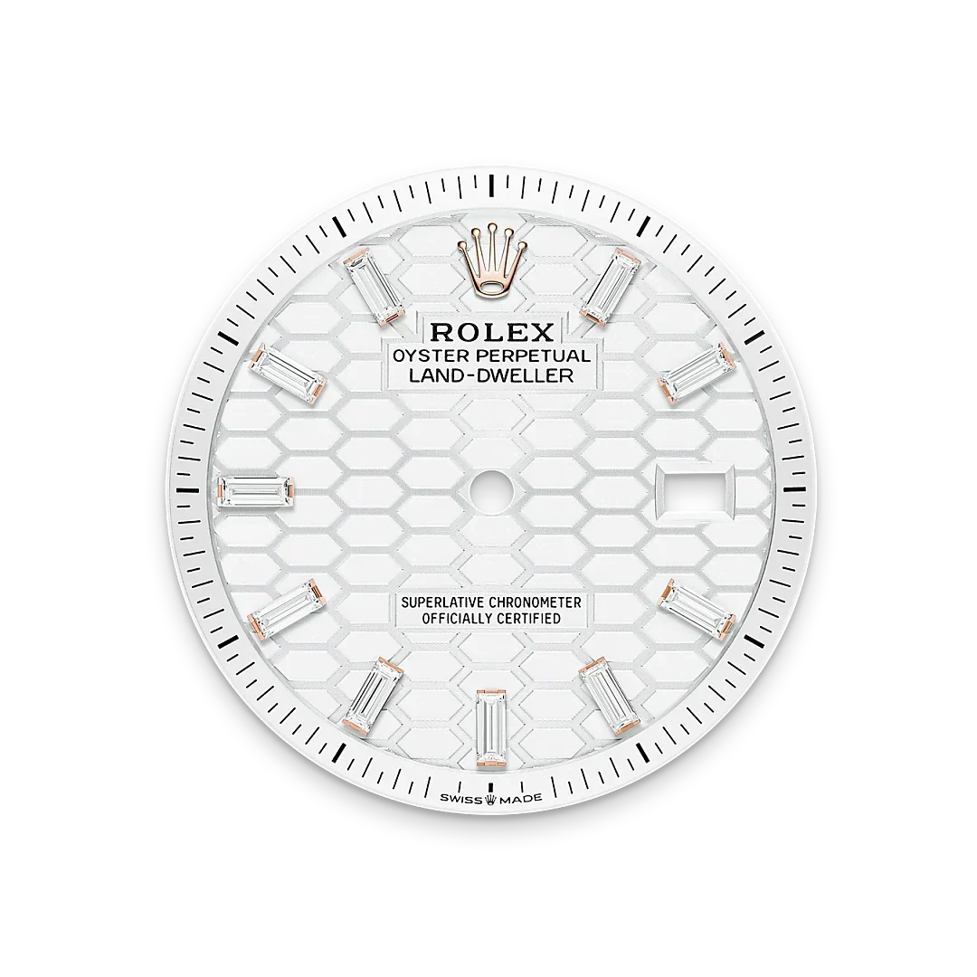 Land-Dweller Oyster 40mm Everosegold & Diamonds Intense White Honeycomb Motif Dial  127385TBR-0003