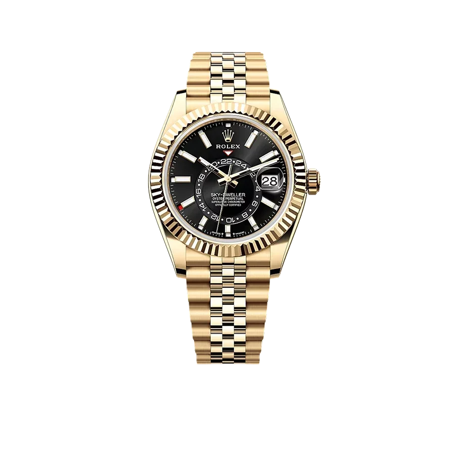 Sky-Dweller 42mm Oyster Yellow Gold 336938 Bright Black