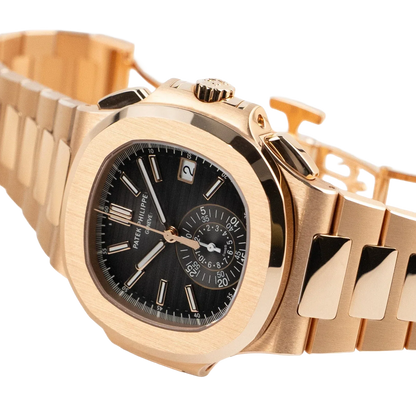 Nautilus 40mm 5980/1R-001 Chronograph Date Rose Gold Black Dial