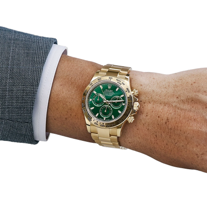 Daytona 40mm Yellow Gold John Mayer Green Dial Mens Watch 116508