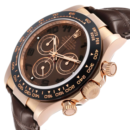 Daytona 40mm Rose Gold Chocolate Dial Mens Watch 116515