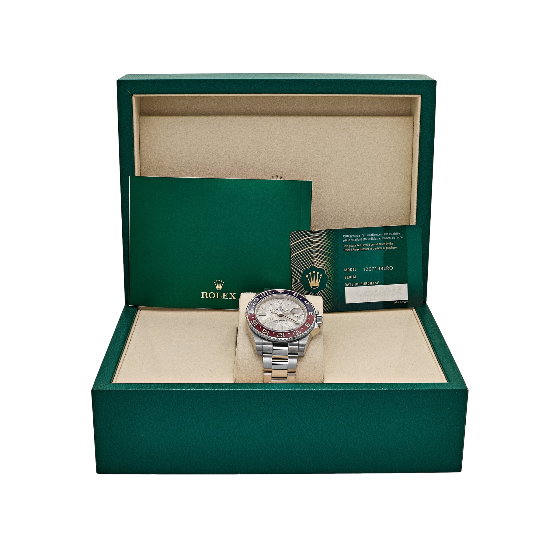 GMT-Master II Pepsi White Gold Meteorite Dial 126719BLRO-0002 New