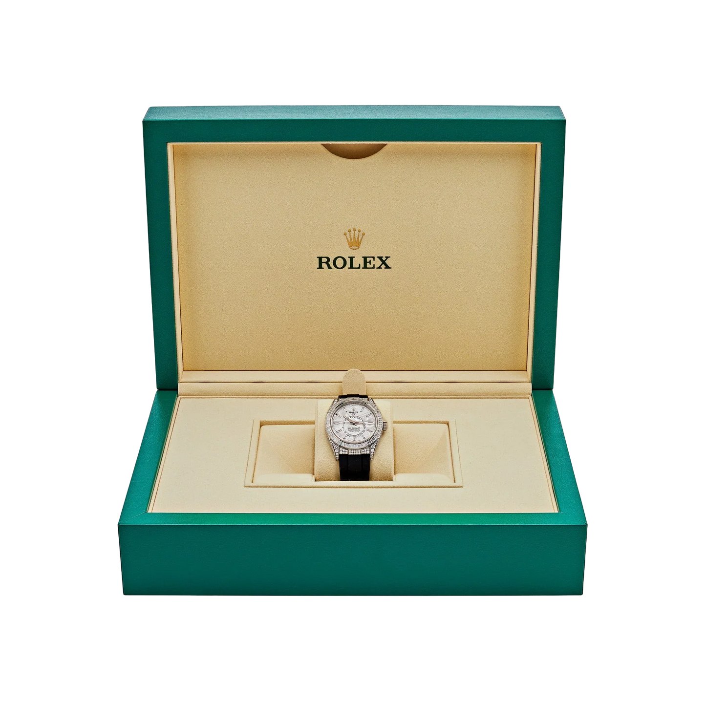 Sky-Dweller 42mm 18K White Gold Meteorite Dial Diamond Watch 326259TBR