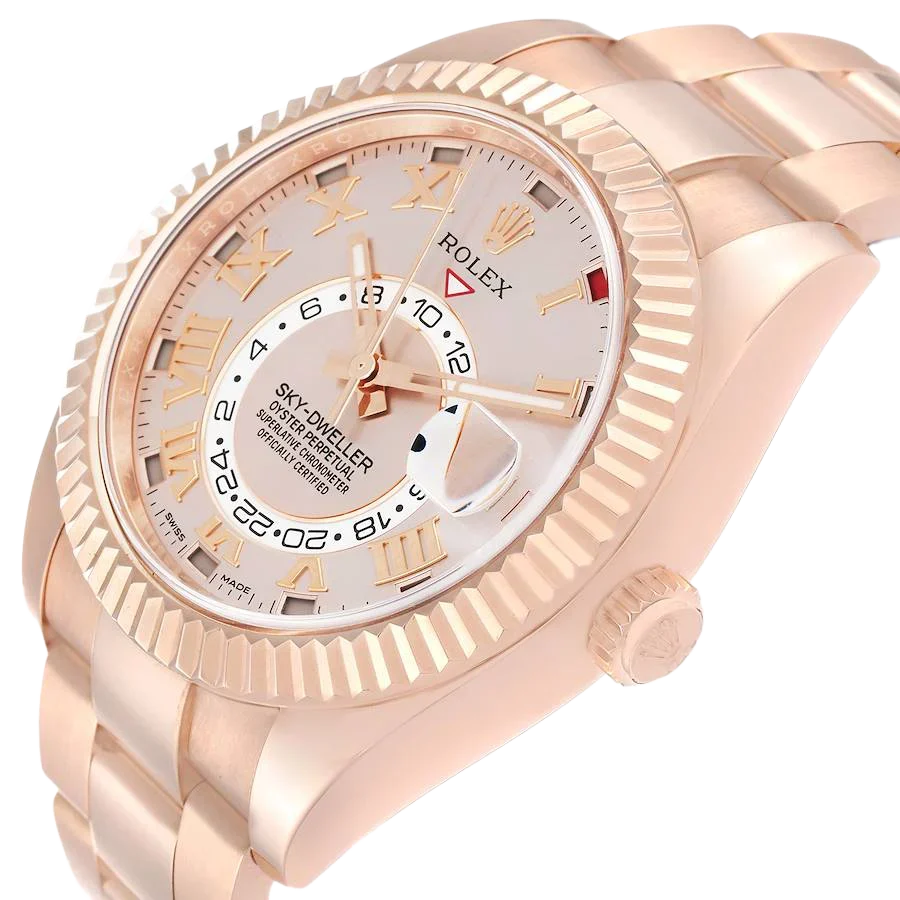 Sky-Dweller 42mm  Rose Gold Sundust Dial Mens Watch 326935