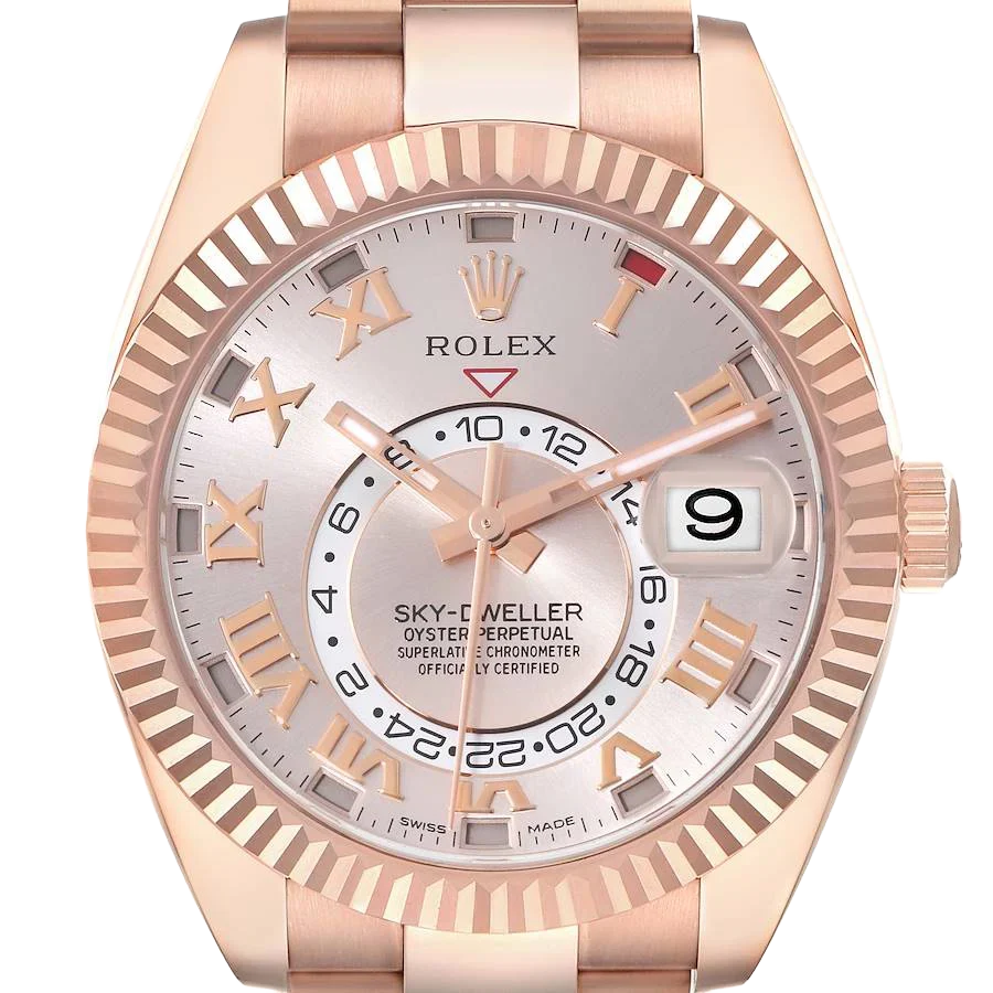 Sky-Dweller 42mm  Rose Gold Sundust Dial Mens Watch 326935