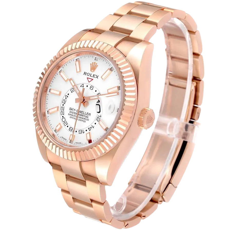 Sky-Dweller 42mm  Rose Gold White Dial Mens Watch 326935