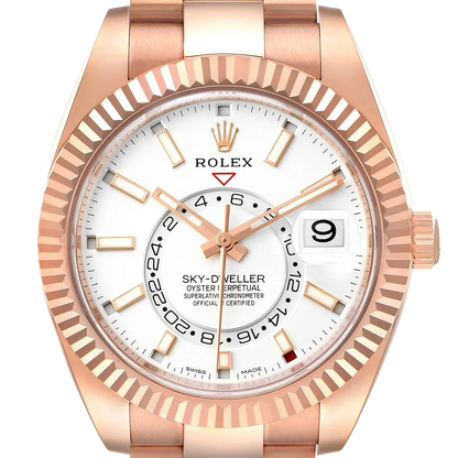 Sky-Dweller 42mm  Rose Gold White Dial Mens Watch 326935