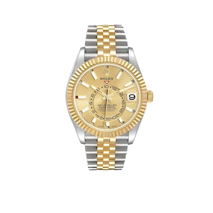 Sky Dweller 42mm Steel Yellow Gold Dial Mens Watch 326933