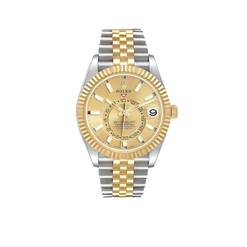 Sky Dweller 42mm Steel Yellow Gold Dial Mens Watch 326933