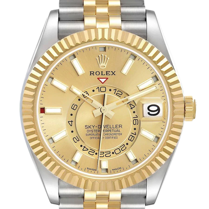 Sky Dweller 42mm Steel Yellow Gold Dial Mens Watch 326933