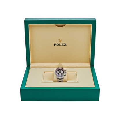 Daytona 40mm 116599RBOW Rainbow White Gold Black Dial